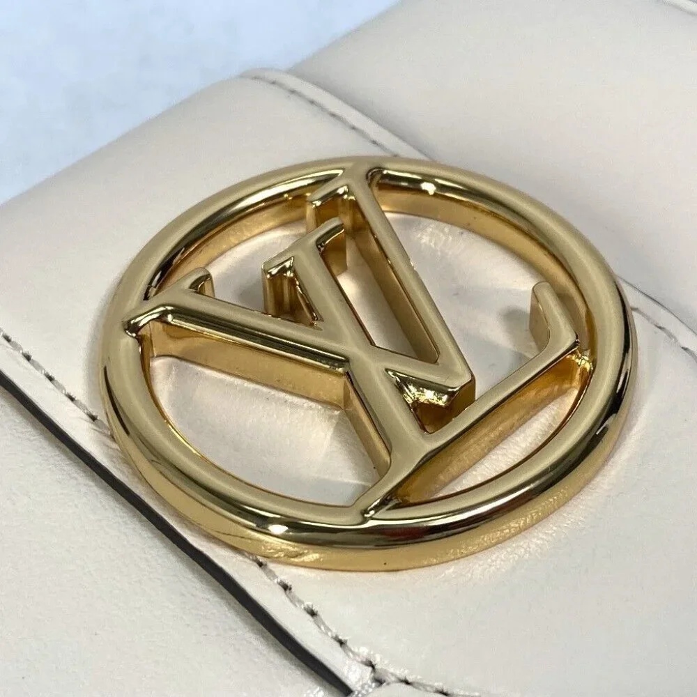 LOUIS VUITTON Portefeuille-LV Pont Neuf Trifold wallet Leather White